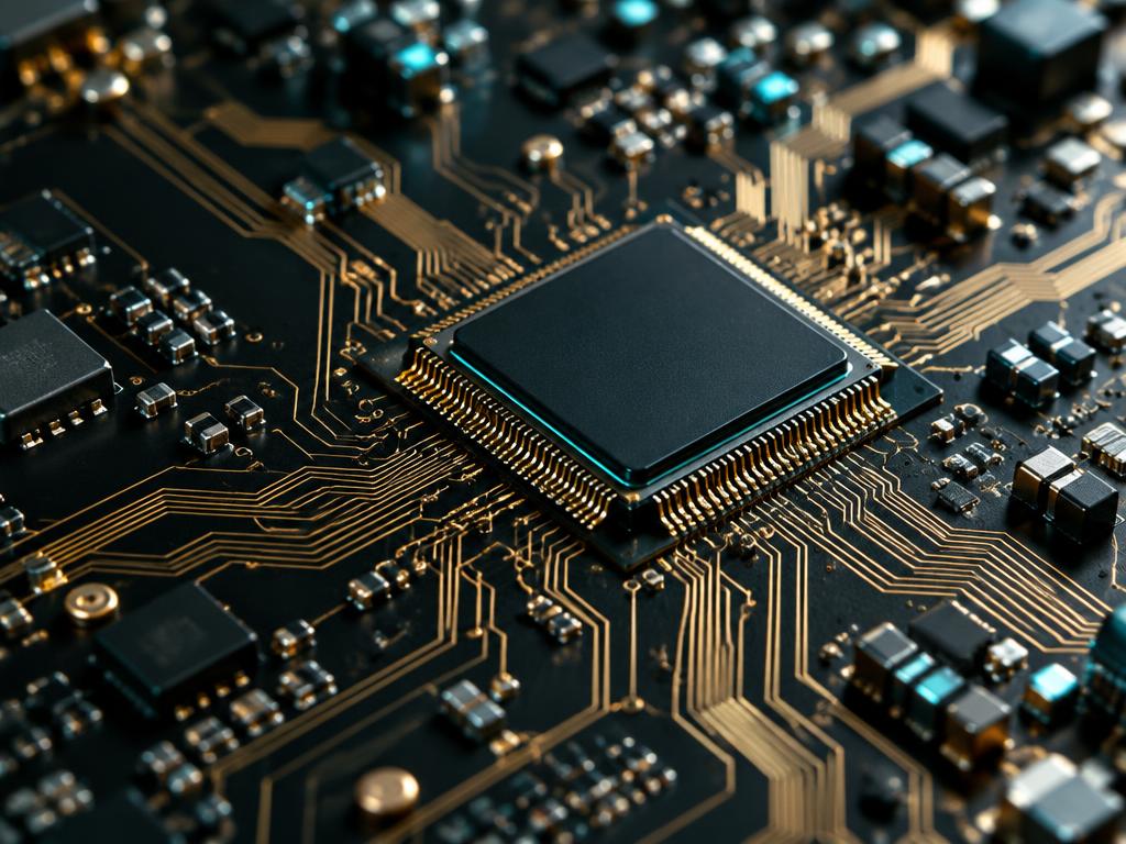 Precision chip and gold circuit traces